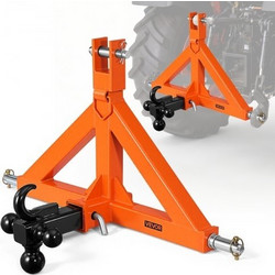 VEVOR 3 Point Trailer Hitch with 50.8 mm Receiver, 3 Pt Quick Hitch Attachment 3 Trailer Balls, Tractor Tow Drawbar Adapter for Category 1, Kubota, Mahindra, Ford, Yanmar, John Deere, Massey Ferguson
