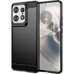 Forcell Motorola Edge 50 Pro Brushed Carbon Θήκη Σιλικόνης - Black