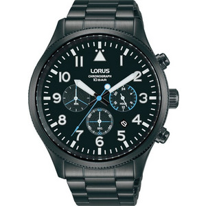 Lorus Ανδρικό Ρολόι Χρονογράφος με Μαύρο Μεταλλικό Μπρασελέ RT361JX9 Lorus Ανδρικό Ρολόι Χρονογράφος με Μαύρο Μεταλλικό Μπρασελέ RT361JX9