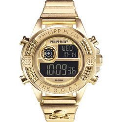 Philipp Plein The G.O.A.T Ψηφιακό Ανδρικό Ρολόι Χρονογράφος με Χρυσό Μεταλλικό Μπρασελέ PWFAA0321