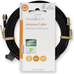 NEDIS CSGL02010BK50 SMA CABLE, SMA MALE - SMA FEMALE 50OHM 5.00M BLACK