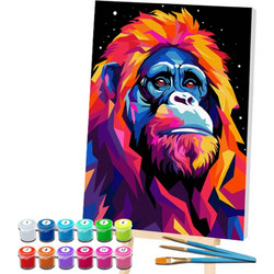 Splat Planet Σετ Ζωγραφικής με Αριθμούς Orangutan σε Καμβά με Τελάρο 30x40cm