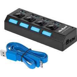Quer KOM0940 USB Hub 3.0 USB-A με 4 Θύρες USB-A & Εξωτερική Παροχή Ρεύματος