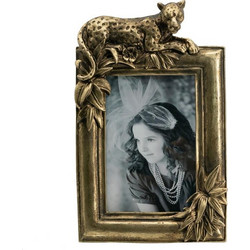 Artekko Wild Cat Χρυσή Κορνίζα Ρητίνης με Λεοπάρδαλη για Φωτογραφία 4x6" (15.5x3x24.5)cm