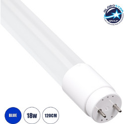 GLOBOSTAR(R) TUBIO 60899 Λάμπα T8 G13 Τύπου Φθορίου 120cm LED 18W 300lm 300 AC 220-240V IP20 Μπλε - Lumileds SMD Chip - Λευκό Γαλακτερό - Μ120 x Π2.7 x Υ2.7cm