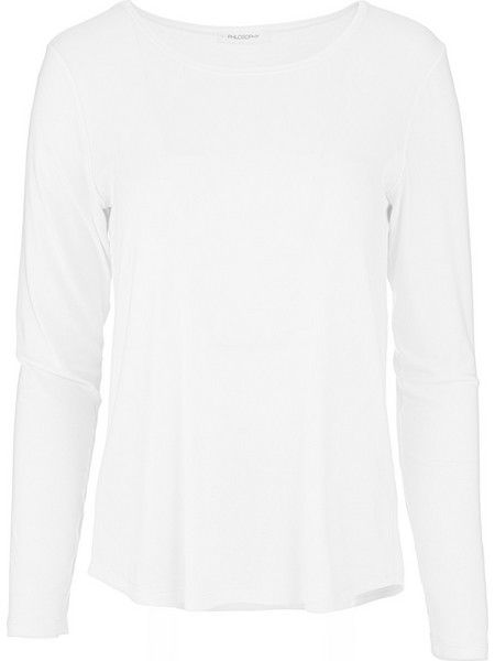Philosophy lyocell off white μακρυμάνικη μπλούζα