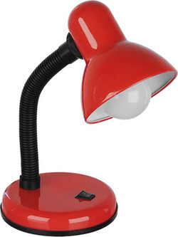 GLOBOSTAR(R) STUDENT GLB-102-0012 Μοντέρνο Επιτραπέζιο Φωτιστικό Πορτατίφ με Ντουί 1 x E27 AC 220-240V IP20 - Κόκκινο & Μαύρο - Μ14 x Π14 x Υ32cm