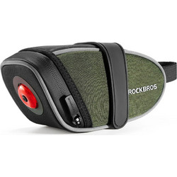 Rockbros C52-2 lightweight saddle bag with 250 mAh lighting - green