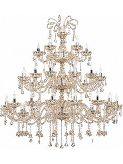 Artekko Chandelier Helios Πολυέλαιος 36φωτος Ε14 με Σαμπανιζέ Κρύσταλλα (130x130x180)cm