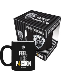 NAKAS GROUP COLLECTABLE MUG - PAOK BASKETBALL 1 / FEEL THE PASSION BZ.XP.RP.00717 Μαύρο