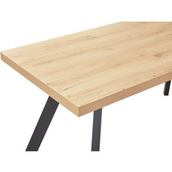 Τραπέζι Τραπεζαρίας DRUVO Φυσικό/Μαύρο 160x80x76cm