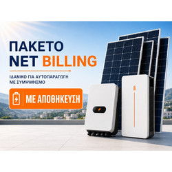 Φωτοβολταϊκό στη στέγη, Net Billing, 10kWp τριφασικό με μπαταρία 12kWh