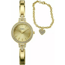 Timex Γυναικείο Ρολόι με Χρυσό Μεταλλικό Μπρασελέ TWG067900