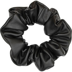 Scrunchie Δερματίνη Λαστιχάκι Μαλλιών - Μαύρο