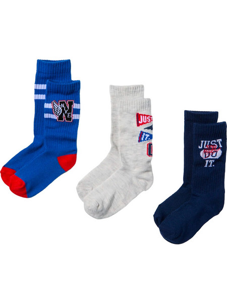 NIKE 3PK BOYS MULTISPORT CREW BN1403-U89 Πολύχρωμο
