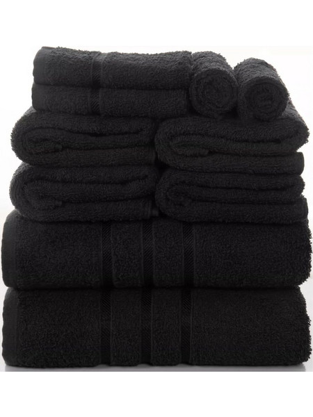 Πετσέτες Βαμβακερές Salon Pro Terry Tekno Towel Black 50Χ90cm 12 Τεμάχια (370.338)