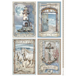 Stamperia Ριζόχαρτο Decoupage A4 (21x29,7cm) Silent Sea 4 cards