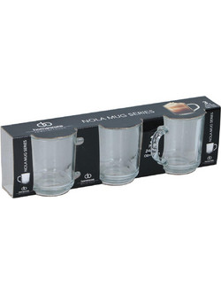 Κούπα γυάλινη διάφανη set 3pcs/246ml/22 x 14 x 9,7cm - Plastona