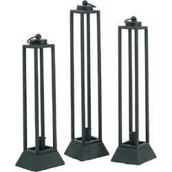 Artekko Artekko Lantern Μαύρα Μεταλλικά Κηροπήγια για Κερί Σπαρματσέτα (10x10x48)cm 3pcs 86659