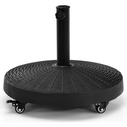 Costway Βάση Ομπρέλας με Ρόδες 23kg Στρογγυλή Μαύρη Φ52 cm OP70852