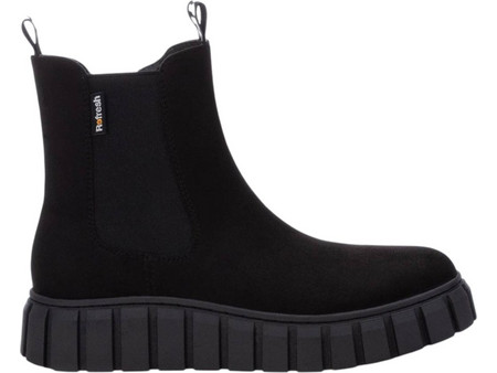 Refresh Γυναικεία Μποτάκια Chelsea Πλατφόρμα Suede Μαύρα 170249