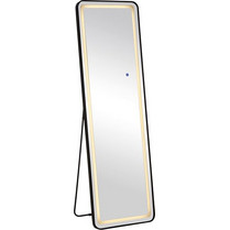 LED-7 Καθρέπτης Τοίχου-Δαπέδου Φωτιζόμενος, Αλουμίνιο Μαύρο, Αφής με 3 επιλογές φωτισμού 50x32x160cm Ε7180,71