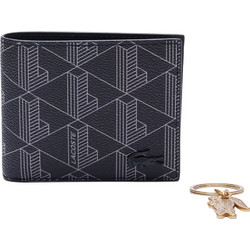LACOSTE ΣΕΤ ΠΟΡΤΟΦΟΛΙ-ΜΠΡΕΛΟΚ ΑΝΔΡΙΚΟ NH4801LX-H45 (H45/ALLOVER MONOGRAM BLACK GRI)