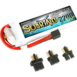 Gens Ace Soaring 2200mAh 7.4V 30C 2S1P Lipo Battery Pack with EC3/XT60/T-plug