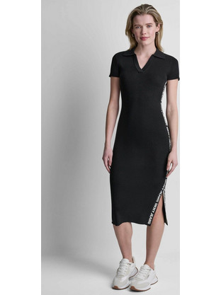 DKNY Midi Καλοκαιρινό Καθημερινό Φόρεμα Μαύρο DJ6R0542