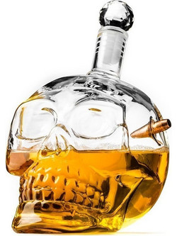 GADGETM ΓΥΑΛΙΝΗ ΚΑΡΑΦΑ ΝΕΚΡΟΚΕΦΑΛΗ ΜΕ ΣΦΑΙΡΑ 700ml (GM061)