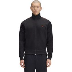 Fred Perry Contrast Tape Ανδρική Ζακέτα Μαύρη J5557-220