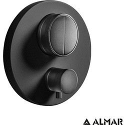 Almar Thermo Core Push E176632 Black Matt - Θερμοστατικός μίκτης εντοιχισμού 2 εξόδων (εξωτερικό τμήμα)