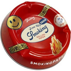 ΣΤΑΧΤΟΔΟΧΕΙΟ SMOKING LABELS RED SMILEY 20cm ΜΕΓΑΛΟ METAL ASHTRAY 8414775021917
