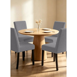 Ελαστικά καλύμματα τραπεζαρίας ZENTRA GREY PET & SPANDEX Σετ ελαστικά καλύμματα τραπεζαρίας έξι τεμαχίων MADI - Σετ 6 Τεμαχίων