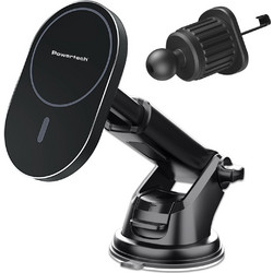 POWERTECH ασύρματος φορτιστής & βάση αυτοκινήτου PT-1241, 15W, μαύρος