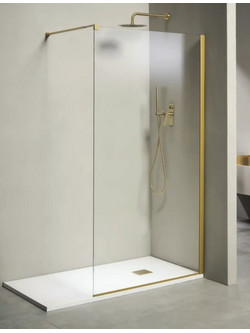 Tema Walk-in Slim Gold 100x195 Nano - Διαχωριστικό Ντουζιέρας Διάφανο