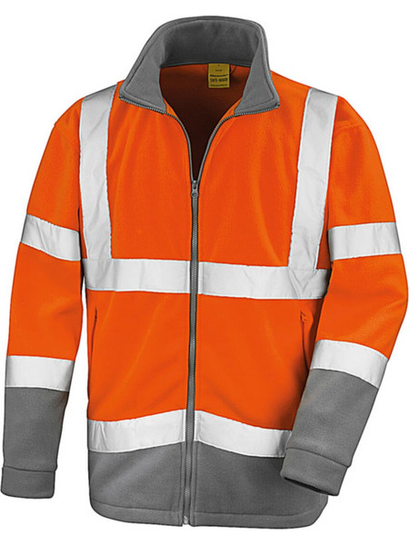 Μπουφάν Safety Microfleece με ανακλαστικές ρίγες R329X Result Fluo Orange/Grey