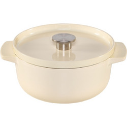 KitchenAid Μαντεμένια Γάστρα με Καπάκι 22 cm, εκρού