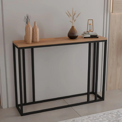 Κονσόλα Cansbia oak με μαύρο μέταλλο 100x25x75εκ
