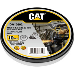 Τροχός κοπής inox και μετάλλου 125x1,0mm σετ 10 τεμαχίων σε μεταλλικό κουτί DA10902 CAT