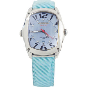 Chronotech Γυναικείο Ρολόι με Γαλάζιο Δερμάτινο Λουράκι CT7696L-05