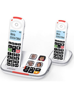 Swiss Voice Xtra 2355 Ασύρματο Τηλέφωνο Σετ Duo για Ηλικιωμένους με Ανοιχτή Ακρόαση Λευκό