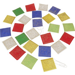 Flags-Θιβετιανές Σημαίες προσευχής 5 Στοιχεία από χαρτί Lokta Διαστάσεις κάθε σημαίας: 10 x 10 εκ Συνολικό μήκος 210 εκ