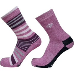 Columbia Moisture Control Stripe Γυναικείες Κάλτσες Ροζ 2Pack C1408W-Pink-Pink
