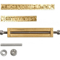 VEVOR Hot Stamp Letters Ορειχάλκινα Εργαλεία Σφράγισης 26 τεμαχίων, Ευέλικτα Γράμματα, Συμβατά με VEVOR Stamping Machine, Ευέλικτο σετ γραμματοσήμων από Α έως Ω, με εξάγωνο κλειδί, παξιμάδια, βίδες, β