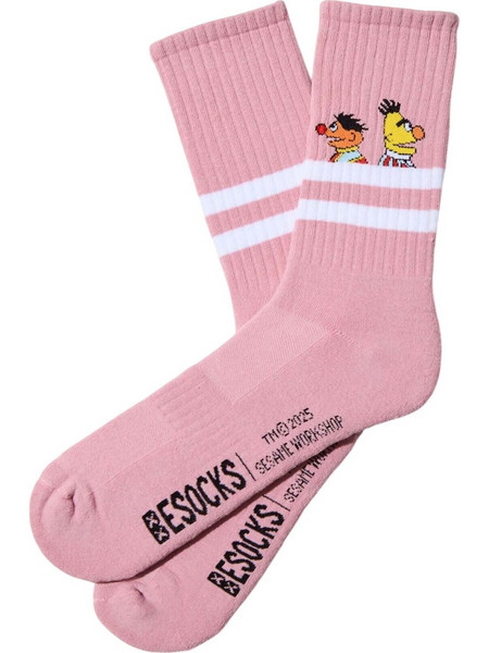 Besocks(R) Organic Cotton Socks BeSesameStreet Ernie & Bert Pink 648108-SESAME-EPI-PINK