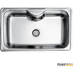 Fortinox Arena 22080 Ένθετος Νεροχύτης Inox Ματ Σαγρέ 80x50cm