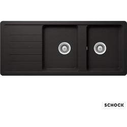 Schock Cristalite 110- Ένθετος Νεροχύτης Γρανίτη Αντιστρεφόμενος Ματ Nero 116x50cm 31300-1401