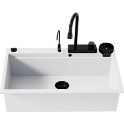 Sanitec Ultra Granite Quartz 850 Multi Ένθετος Νεροχύτης Γρανίτη Ματ Bianco 79x50cm