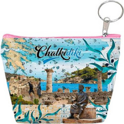 Πορτοφόλι Souvenir μπρελόκ mini - Σετ 10pcs - PVC - Chalkidiki - 11*7*4cm - 871803